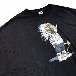 Hustlegang of America 4X black bull headdress tee